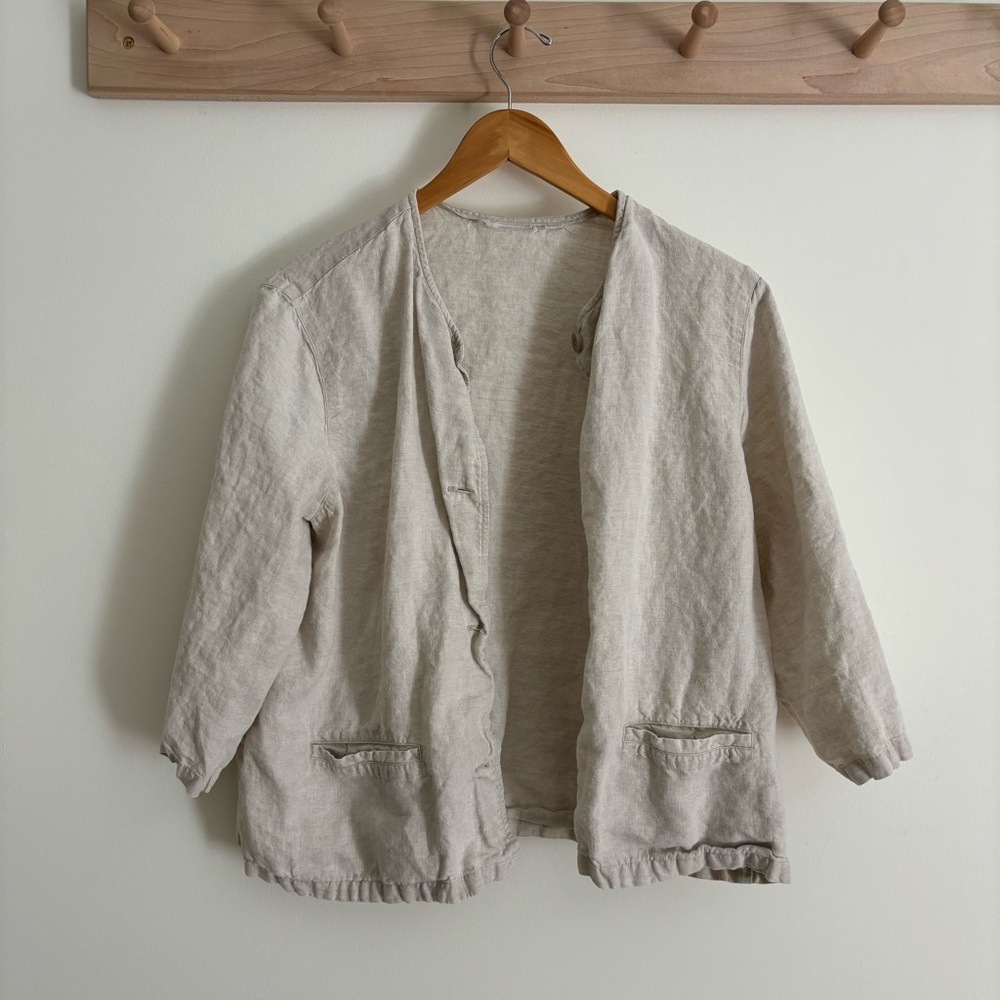 ✨FINAL SALE✨ Vintage Linen Top/Jakcet, S